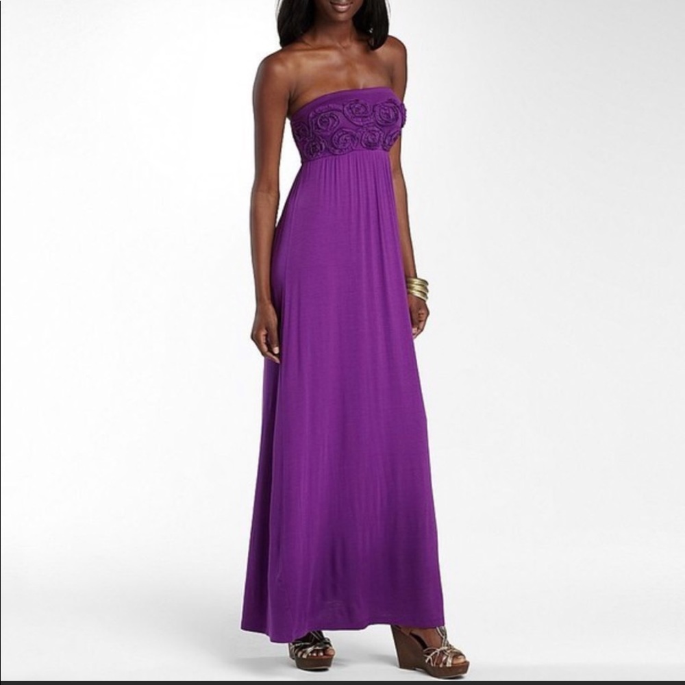 NWT Design History Strapless Maxi Dress Purple